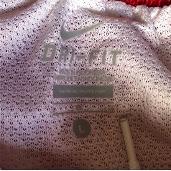 Nike Red Black Stripe Dri Fit Girls Soccer Shorts - Picture 6 of 8